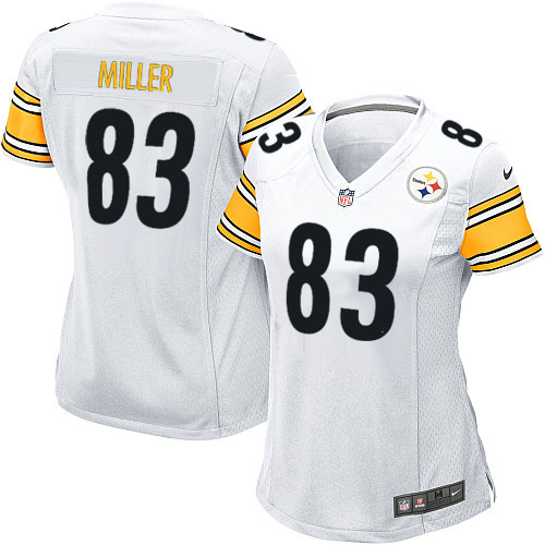 Women's Game Heath Miller Nike Jersey White Road - #83 NFL Pittsburgh Steelers